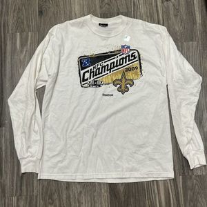 2009 NFC Conference Champions Saints Reebok￼ T-shirt 100% Organic Cotton See Pic
